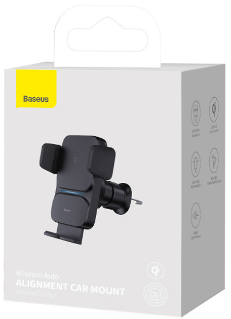 Uchwyt samochodowy z bezprzewodowym ładowaniem Baseus 15 W Alignment Car Mount Black (CGZX000001) - obraz 10