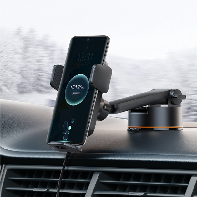 Автомобільний тримач із бездротовою зарядкою Baseus 15 Вт Alignment Car Mount Black (CGZX000101) - зображення 13