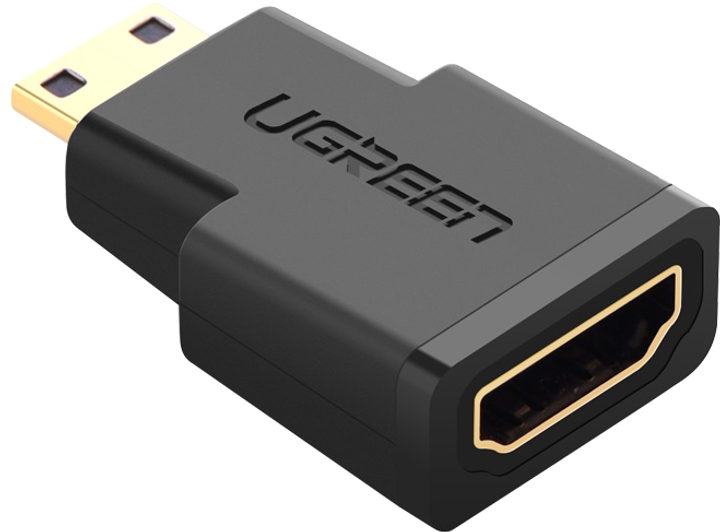 Adapter Ugreen Mini HDMI Male to HDMI Female Adapter Black (6957303821013) - obraz 1
