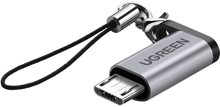 Adapter Ugreen US282 USB Type-C Female to micro-USB Male Adapter Gray (6957303855902) - obraz 1