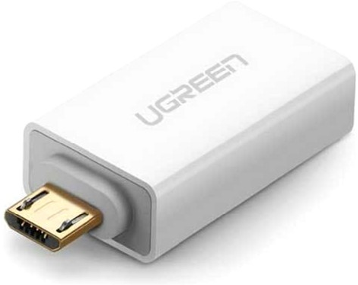 Adapter Ugreen US195 microUSB to USB 2.0 OTG Adapter White (6957303835294) - obraz 1