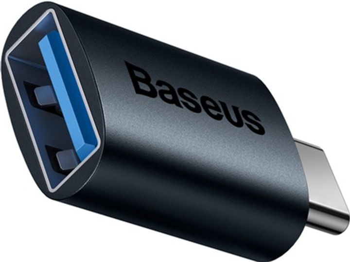 Адаптер Baseus Ingenuity Series Mini OTG Adaptor Type-C to USB Type-A 3.1 Blue (ZJJQ000003) - зображення 1