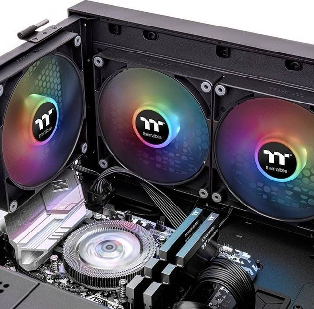 Вентилятор Thermaltake CT120 ARGB Sync PC 2 шт Чорно-білий (CL-F149-PL12SW-A) - зображення 4