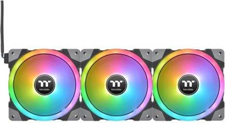 Набір вентиляторів Thermaltake Swafan EX12 RGB PC Cooling Fan TT Premium Edition 12 см Чорний 3 шт (CL-F143-PL12SW-A) - зображення 4