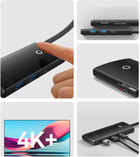 USB-хаб Baseus Lite Series 6-Port Type-C HUB Docking Station (WKQX050001) - зображення 10
