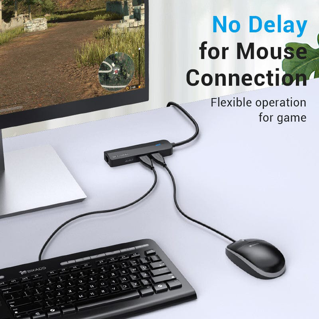 Хаб Vention USB 2.0 – 3 х USB 2.0 + RJ-45 100 м Ethernet (6922794747302) - зображення 5