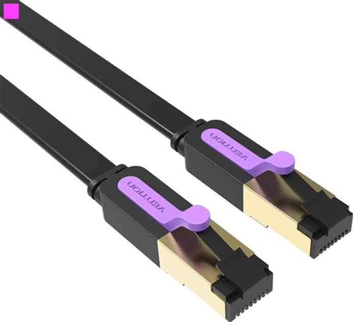 Патч-корд Vention CAT7 FTP Ethernet, 1 м Black (6922794729810) - зображення 1