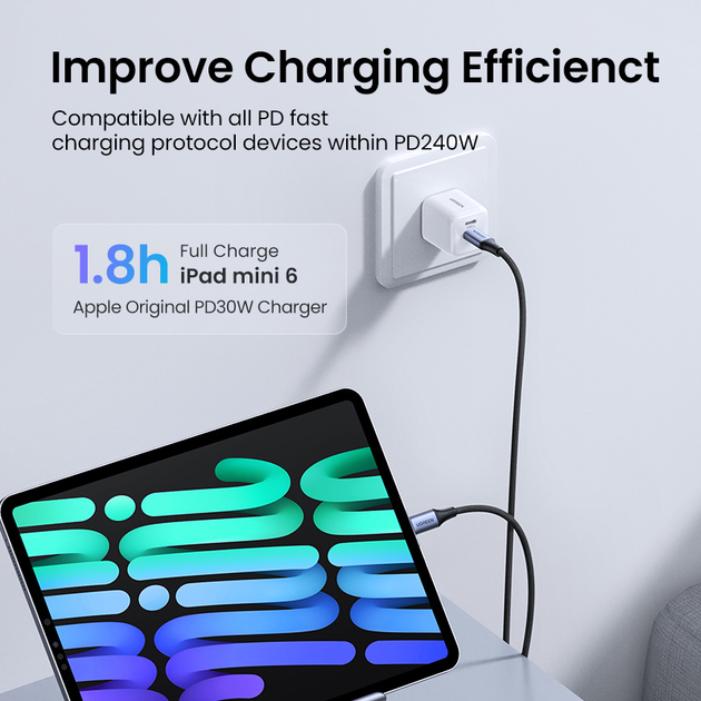 Kabel Ugreen US535 USB Type-C to USB Type-C PD 2 m Dark-Gray (6957303894406) - obraz 6