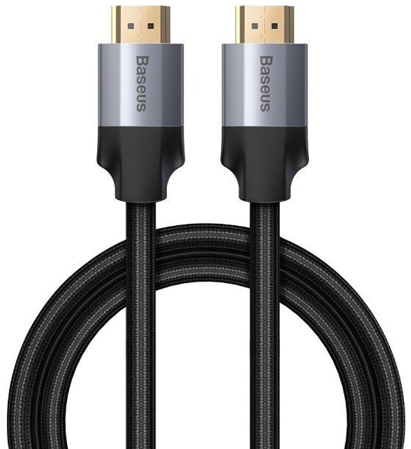 Kabel Baseus Enjoyment Series 4KHD Male To 4KHD Male Adapter Cable 1 m Dark gray (CAKSX-B0G) - obraz 1