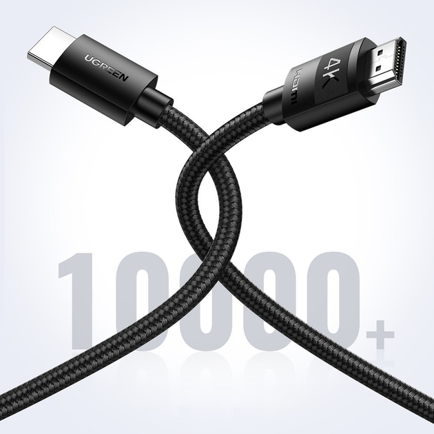 Кабель Ugreen HD119 HDMI to HDMI v2.0 5 м в обплетенні Black (6957303841035) - зображення 5