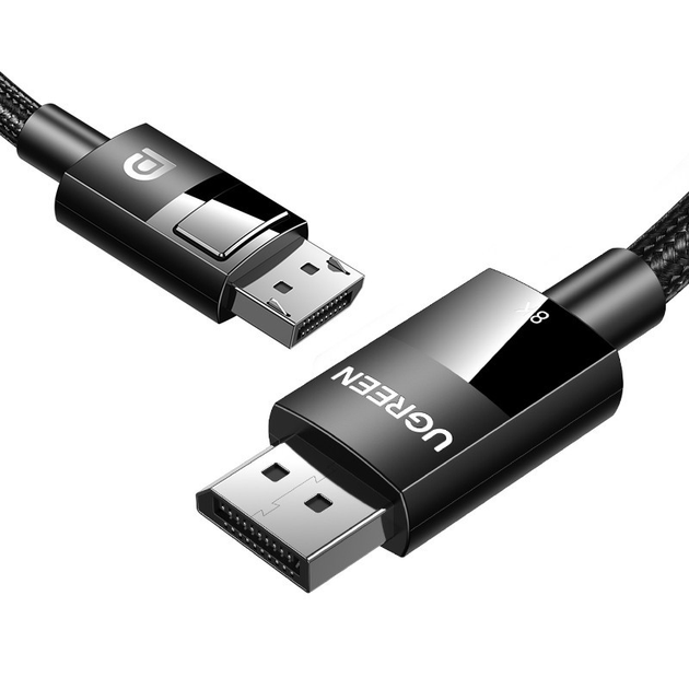 Кабель Ugreen DP114 DP 1.4 Male to Male Plastic Case Braided Cable 1.5 м Black (6957303883912) - зображення 2