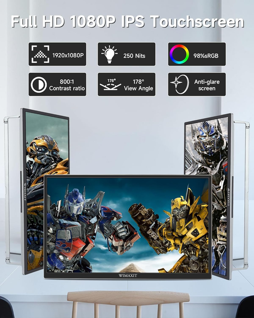 Монитор 14" Wimaxit M1410CT Full HD IPS 60 Гц Over Stоск - изображение 3