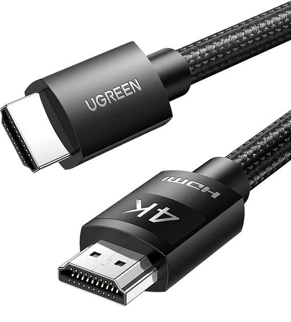 Kabel Ugreen HD119 4K HDMI Cable Male to Male Braided 2 m Black (6957303841011) - obraz 1