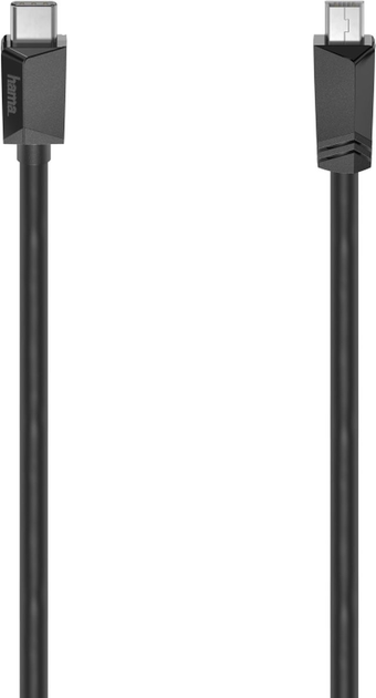 Kabel Hama USB Type-C - mini-USB M/M 0.75 m Black (4047443443908) - obraz 1