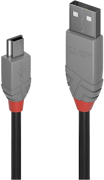 Kabel Lindy USB Type-A - mini-USB M/M 1 m Black (4002888367226) - obraz 2