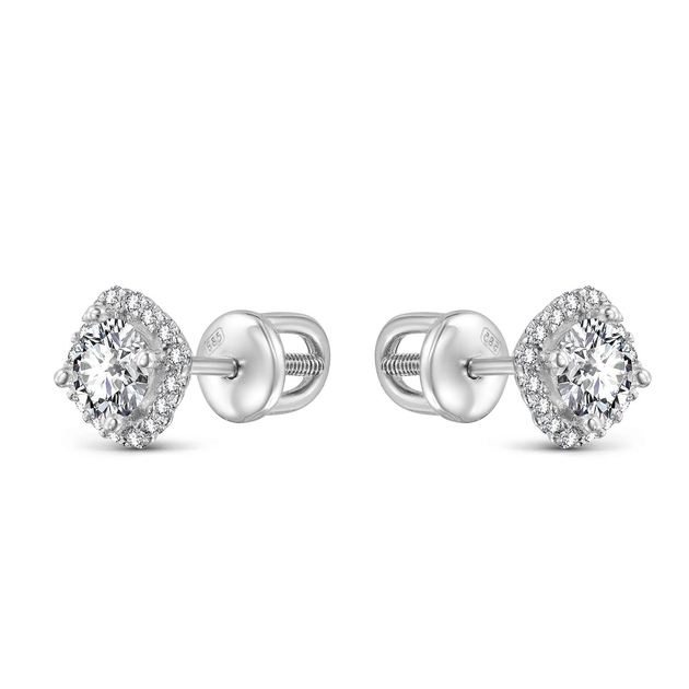 Серьги из белого золота с куб. циркониями 1782726 от продавца: GoldN1 ...