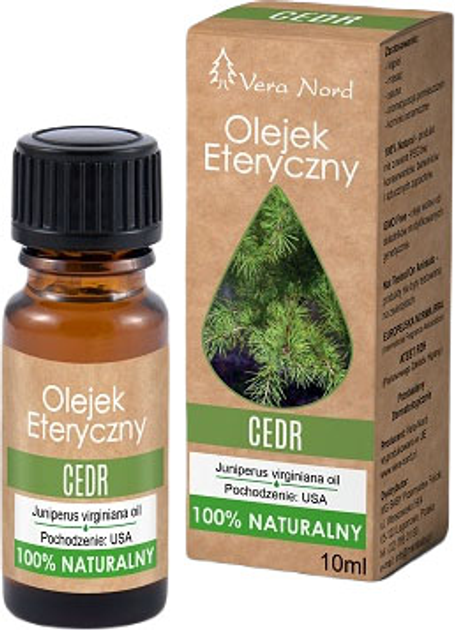 Olejek eteryczny Vera Nord Naturalny cedr 10 ml (5908282460039) - obraz 1