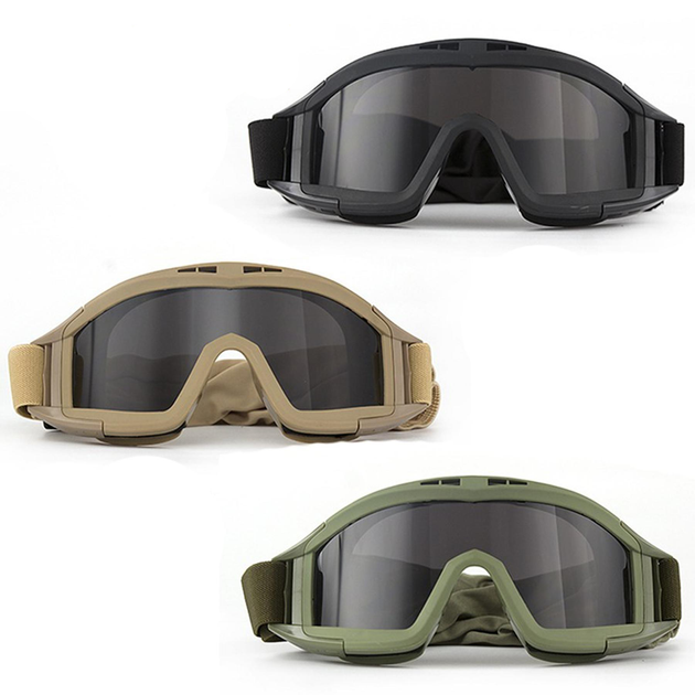 Защитные тактические очки-маска Daisy со сменными стеклами Olive - изображение 1