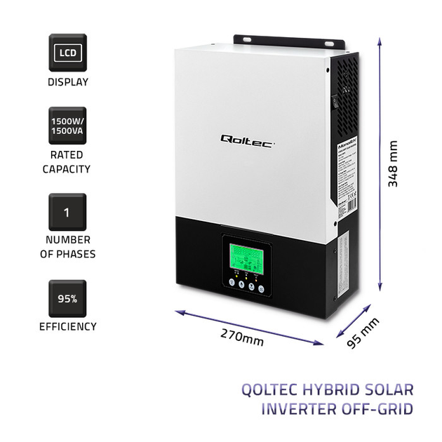 Инвертор Qoltec 2KVA 1.5KW 80A MPPT Sinus - изображение 4