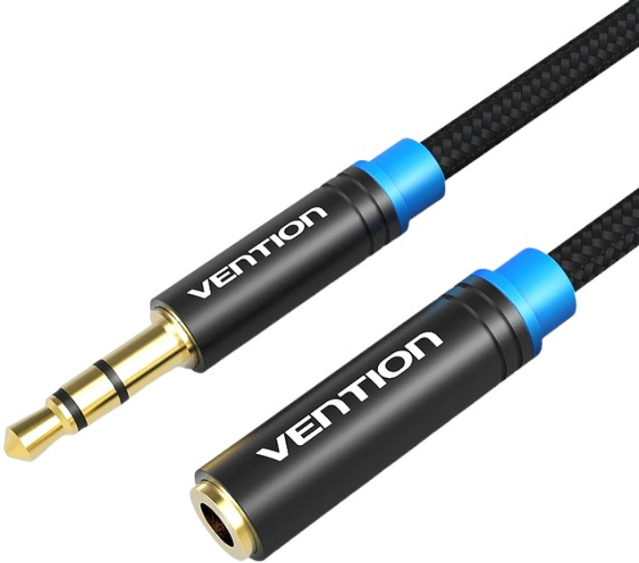 Кабель Vention Audio 3.5 мм М - 3.5 мм F 3 м Black (VAB-B06-B300-M) - зображення 1