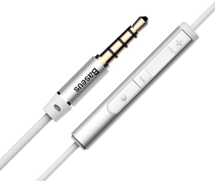 Słuchawki Baseus Encok H06 lateral in-ear Wire Earphone Silver (NGH06-0S) - obraz 4