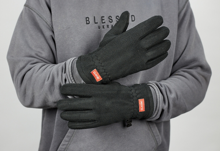Мужские флисовые перчатки тактические M-Tac черные M (77421) - изображение 2