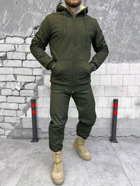 Чоловічий тактичний зимовий костюм SoftShell L олива - зображення 2