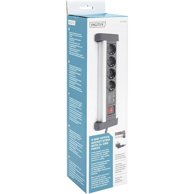 Listwa zasilająca Digitus DA-70614 1.5 m Silver (DA-70614) - obraz 6
