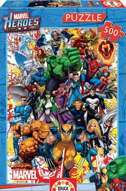 Пазл Educa Marvel Super Heroes 500 елементів (8412668155602) - зображення 1