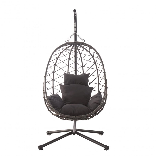 Підвісне крісло-гойдалка кокон Bonro B-015 чорно-сіре 