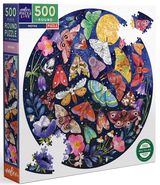 Puzzle okrągłe EeBoo Moths 500 elementów (0689196513268) - obraz 2