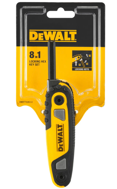 Набор шестигранных метрических ключей DeWALT HEX: 1.5, 2, 2.5, 3, 4, 5, 6, 8 мм DWHT0-70263 - Фото 4 Набор шестигранных метрических ключей DeWALT HEX: 1.5, 2, 2.5, 3, 4, 5, 6, 8 мм DWHT0-70263 - изображение 4