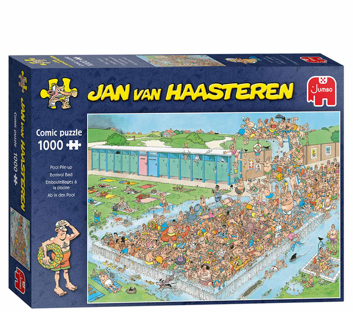 Puzzle Jumbo Jan van Haasteren Pool PileUp 1000 elementów (8710126200391) - obraz 1