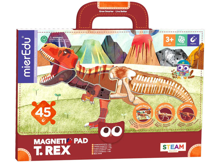 Puzzle magnetyczne MierEdu T Rex 45 elementów (9352801004345) - obraz 1