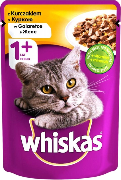 Вологий корм для котів Whiskas з куркою в желе 100 г (4770608239671) - зображення 1