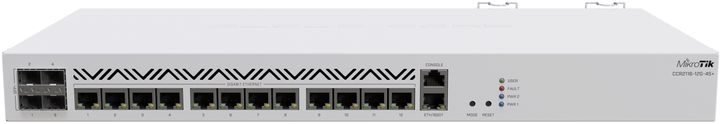 Маршрутизатор MikroTik CCR2116-12G-4S+ (12хGE, 4xSFP+, RouterOS 7 2xPSU ...