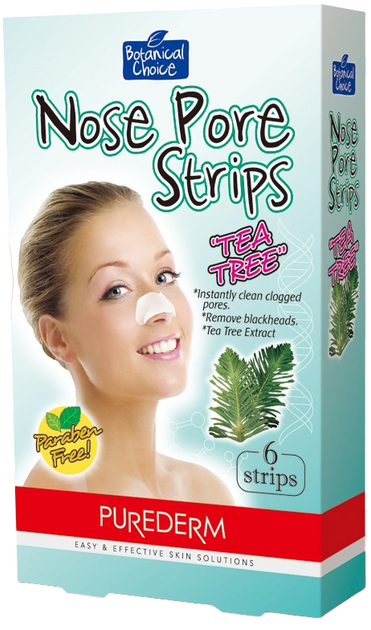 Plastry Purederm Nose Pore Strips Tea Tree oczyszczające na nos 6 szt (8809052586560) - obraz 1