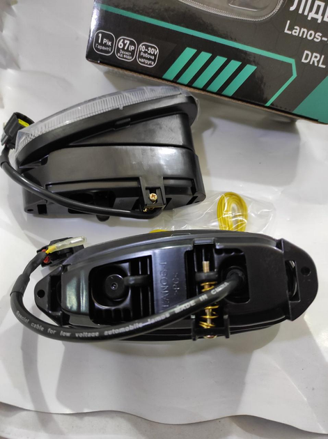 Дополнительные противотуманные LED фары ПТФ на Daewoo Lanos Sens 45W DRL 97- комплект Дэу Ланос M20620 - изображение 2
