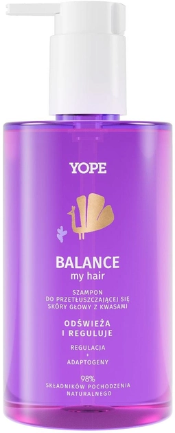 Шампунь Yope Balance My Hair для жирної шкіри голови з кислотами 300 мл (5903760202996) - зображення 1