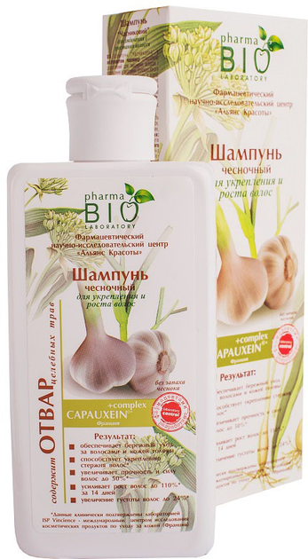 Szampon Pharma Bio Laboratory czosnkowy do wzmacniania i pobudzenia wzrostu włosów 200 ml (4823080000052) - obraz 1