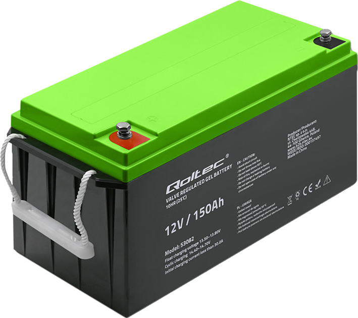 Аккумуляторная батарея Qoltec żelowy 12V 150Ah GEL 41.8kg 53082 ...