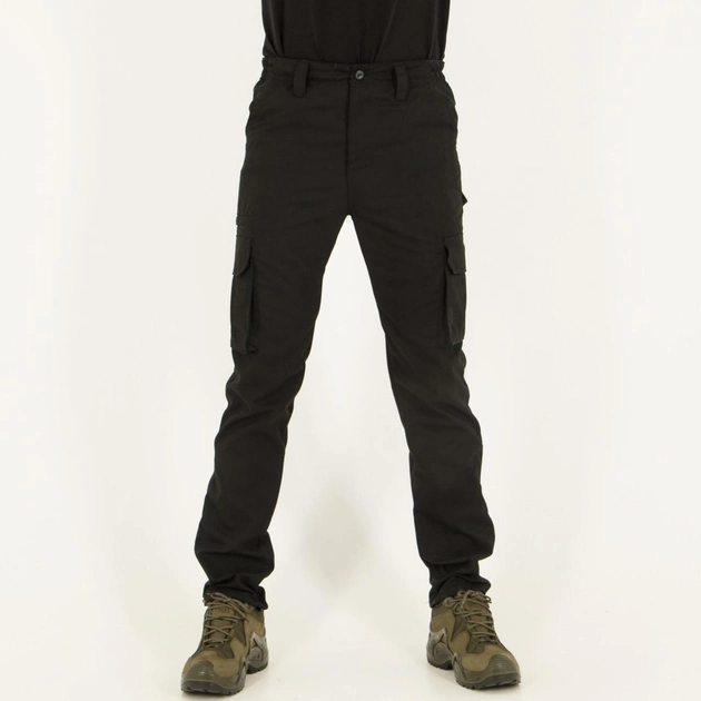 Штани чоловічі Карго повсякденні з кишенями, тканина канвас, колір чорний, 50 - зображення 1