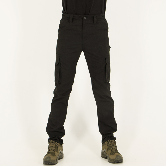 Штани чоловічі Карго повсякденні з кишенями, тканина канвас, колір чорний, 50 - зображення 1
