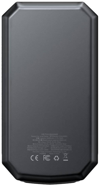 Urządzenie uruchamiające Baseus Super Energy Max 20000 mAh Black (CGNL020001) - obraz 3