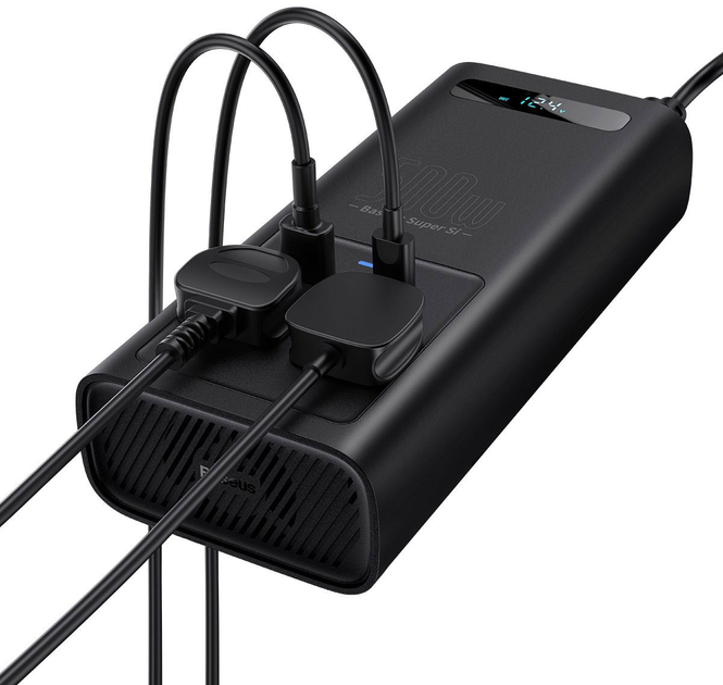 Автомобільний інвертор Baseus Super Si Inverter 500 Вт 220 В CN / EU Black (CGNB000101) - зображення 4