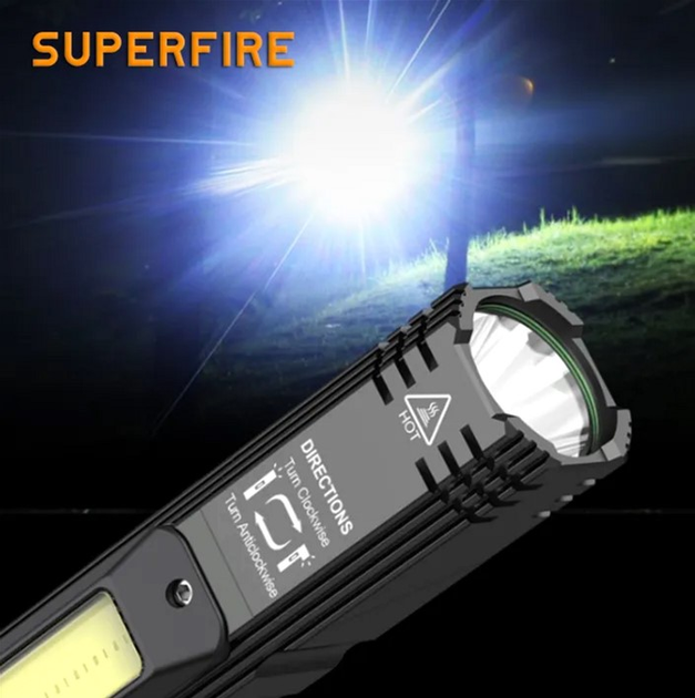 Ліхтар багатофункціональний акумуляторний SuperFire G19 200 Lumen IP31 (6956362931534) - зображення 9