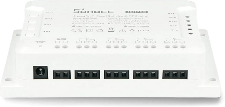 Розумний 4-канальний перемикач Wi-Fi Sonoff 4CHPROR3 з керуванням RF433 мHz (M0802010004) - зображення 2