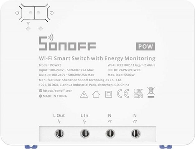 Розумний 1-канальний Wi-Fi перемикач Sonoff POWR3 (6920075776768) - зображення 1