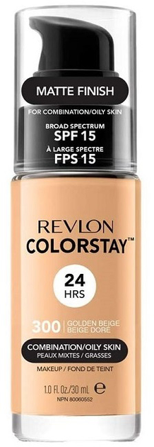 Podkład do twarzy Revlon ColorStay Makeup for Combination/Oily Skin SPF15 do cery mieszanej i tłustej 300 Golden Beige 30 ml (309974700085) - obraz 1