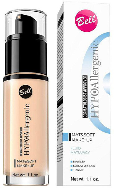 Fluid Bell HypoAllergenic Mat&Soft Make-Up hypoalergiczny matujący 02 Natural 30 g (5902082504054) - obraz 1